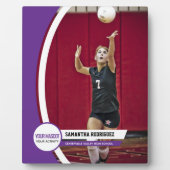 紫色の曲線フレームスクールフォトディスプレイ フォトプラーク (正面)