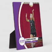 紫色の曲線フレームスクールフォトディスプレイ フォトプラーク (側面)