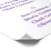 紫色の書道座席表 ポスター (角)