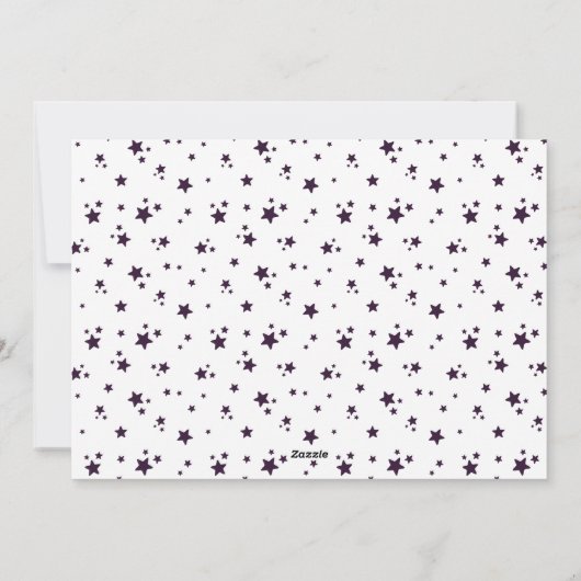 紫色の書道楽しいクリスマスフォトカード シーズンカード (裏面)