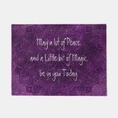 紫色の曼荼羅の精神的な引用文のドア・マット ドアマット (正面)