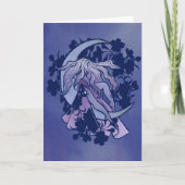 紫色の月の女神ウィッカ信者トリプルムーンシンボル カード (正面)