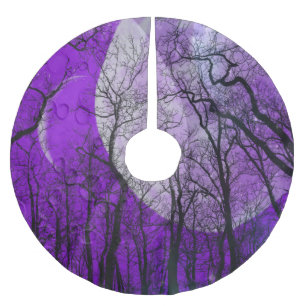 紫色の月の森林は色の木のスカートをカスタマイズ ブラッシュドポリエステルツリースカート