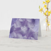 紫色の月の花の花びら カード (黄色い花)