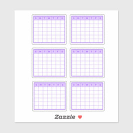 紫色の月単位カレンダー シール