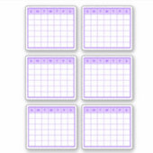 紫色の月単位カレンダー シール (正面)