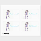 紫色の服の女の子が付いている"Fantabulous"のステッカー 長方形シール (シート)