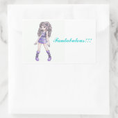 紫色の服の女の子が付いている"Fantabulous"のステッカー 長方形シール (バッグ)