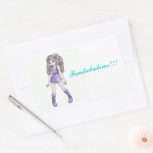 紫色の服の女の子が付いている"Fantabulous"のステッカー 長方形シール (封筒)