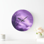 紫色の木および空の柱時計 ラージ壁時計 (ホーム)