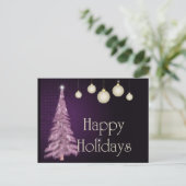 紫色の木の幸せな休日の郵便はがき シーズンポストカード (スタンド正面)