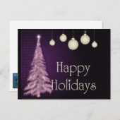 紫色の木の幸せな休日の郵便はがき シーズンポストカード (正面/裏面)