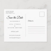 紫色の木製の文字列ライトカレンダー日付を保存 案内ポストカード (裏面)