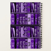 紫色の本棚ヴィンテージ本カスタム帳 ノートブック (裏面)