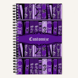 紫色の本棚ヴィンテージ本カスタム帳 ノートブック