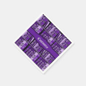 紫色の本棚ヴィンテージ本 スタンダードカクテルナプキン (角)