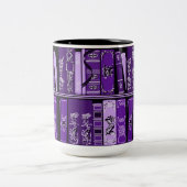 紫色の本棚ヴィンテージ本 ツートーンマグカップ (中央)