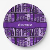 紫色の本棚ヴィンテージ本 ペーパープレート (正面)