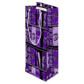 紫色の本棚ヴィンテージ本 ワインギフトバッグ (裏面アングル)