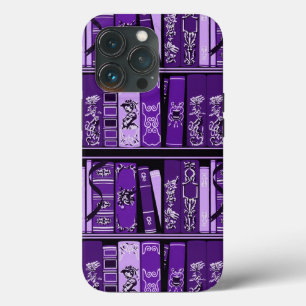 紫色の本棚ヴィンテージ本 iPhone 13 PROケース