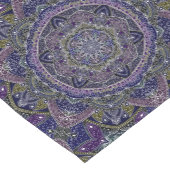 紫色の東の禅の曼荼羅の罰金の白いレース ショートテーブルランナー (コーナー)