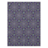 紫色の東の禅の曼荼羅の罰金の白いレース テーブルクロス (正面)