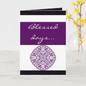 紫色の東洋の挨拶状 カード (黄色い花)