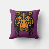 紫色の枕の種族のトラの入れ墨の黒のオレンジ クッション (裏面)
