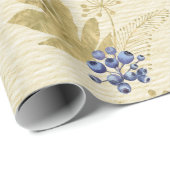 紫色の果実と離れ金ゴールドオン淡い色のイエロー ラッピングペーパー (ロールコーナー)