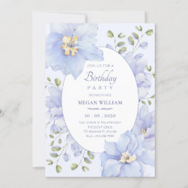 紫色の柔らかい花の開花 招待状