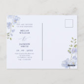 紫色の柔らかい花開花結婚の ポストカード (裏面)