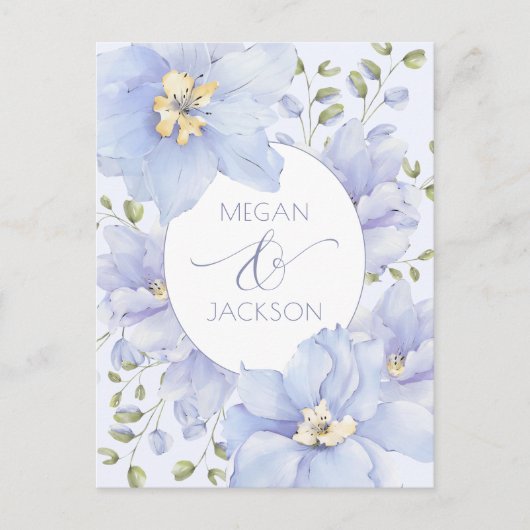 紫色の柔らかい花開花結婚の ポストカード (正面)