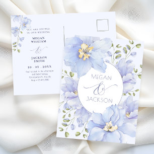 紫色の柔らかい花開花結婚の ポストカード