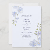 紫色の柔らかい花開花結婚の 招待状 (裏面)