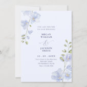 紫色の柔らかい花開花結婚の 招待状 (裏面)