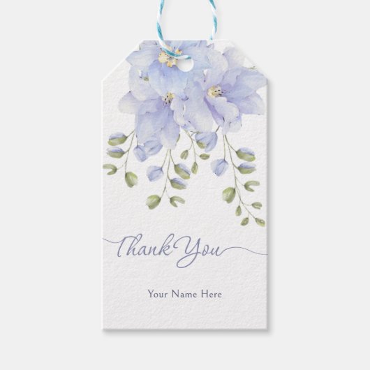 紫色の柔らかい花開花 ギフトタグ (正面)