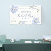 紫色の柔らかい花開花 横断幕 (トレードショー)