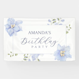 紫色の柔らかい花開花 横断幕