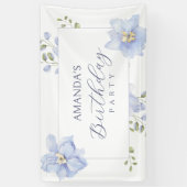 紫色の柔らかい花開花 横断幕 (縦)