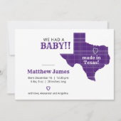 紫色の格子模様がテキサス州横形写真 案内状 (正面)