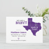 紫色の格子模様がテキサス州横形写真 案内状 (スタンド正面)