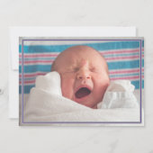 紫色の格子模様がテキサス州横形写真 案内状 (裏面)