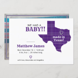 紫色の格子模様がテキサス州横形写真 案内状