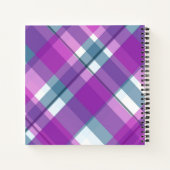 紫色の格子模様モノグラム ノートブック (裏面)