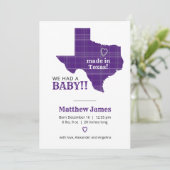 紫色の格子模様(テキサス州縦写真) 案内状 (スタンド正面)