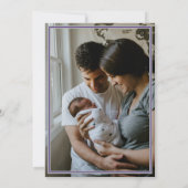 紫色の格子模様(テキサス州縦写真) 案内状 (裏面)