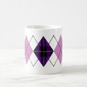 紫色の格子縞のアーガイルのマグ コーヒーマグカップ (中央)
