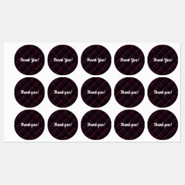 紫色の格子縞 |ありがとうございます |丸い防水ラベル ラベル