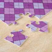 紫色の格子縞 ジグソーパズル (側面)