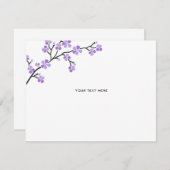 紫色の桜の方向挿入物 エンクロージャーカード (正面/裏面)